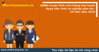 UBND huyện Vĩnh Linh thông báo tuyển dụng viên chức năm 2019